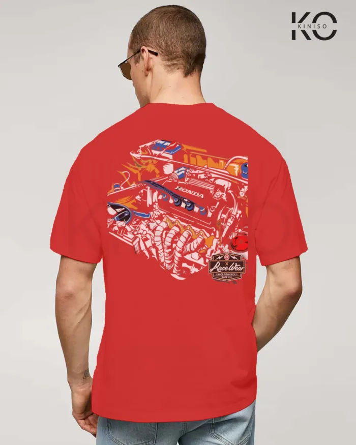 Graphic car t-shirts for men with Honda Car Engine Style Printed - Image 12